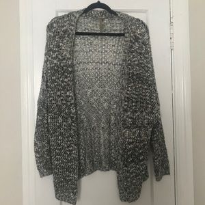 Mono B Open Knit Textured Cardigan